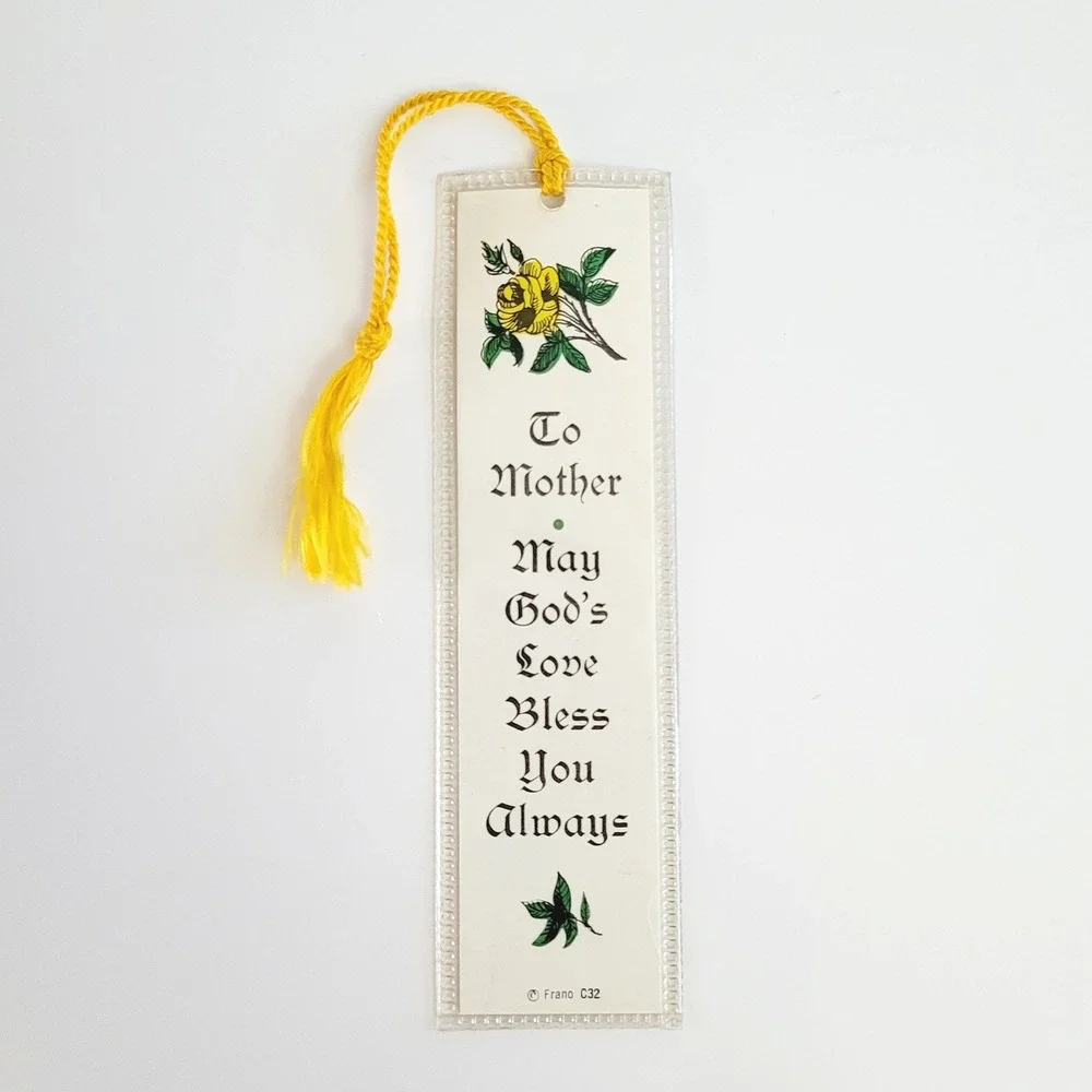 Vintage 70s God Bless Mother Bookmark St. Patrick's Cathedral New York Frano C32